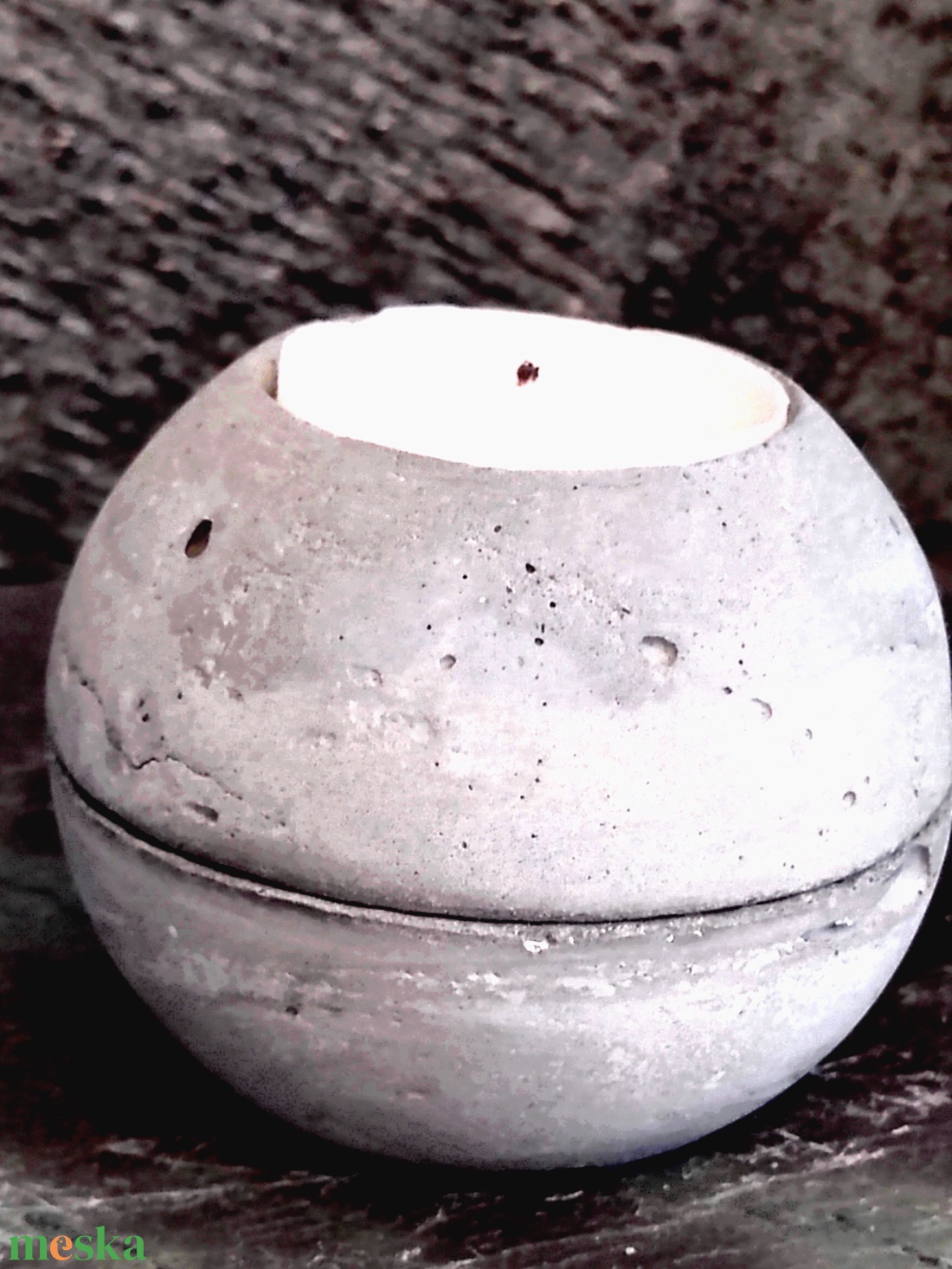 mécsestartó betonból - otthon & életmód - gyertya, illat, aroma - mécses és mécsestartó - Meska.hu