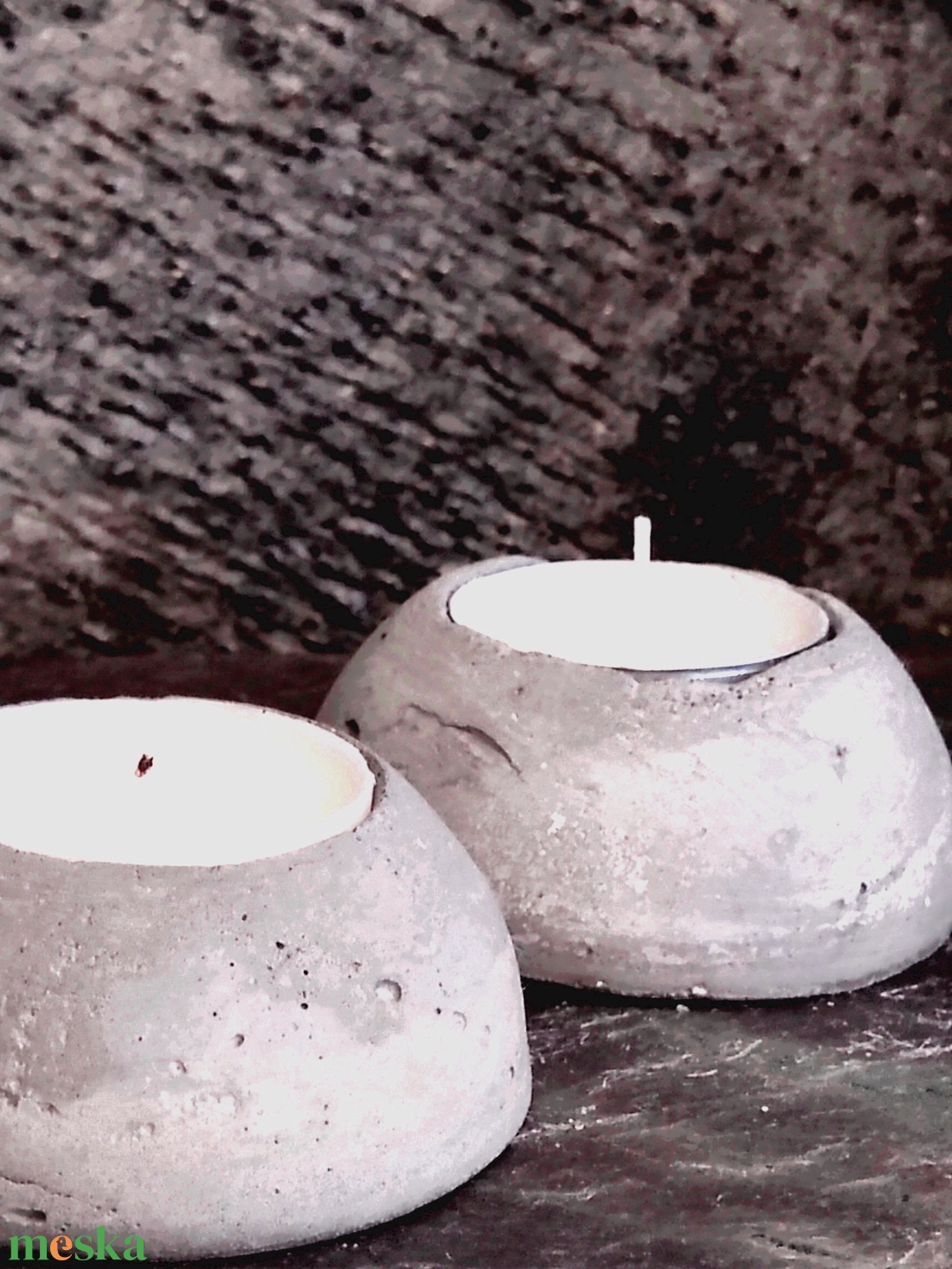 mécsestartó betonból - otthon & életmód - gyertya, illat, aroma - mécses és mécsestartó - Meska.hu