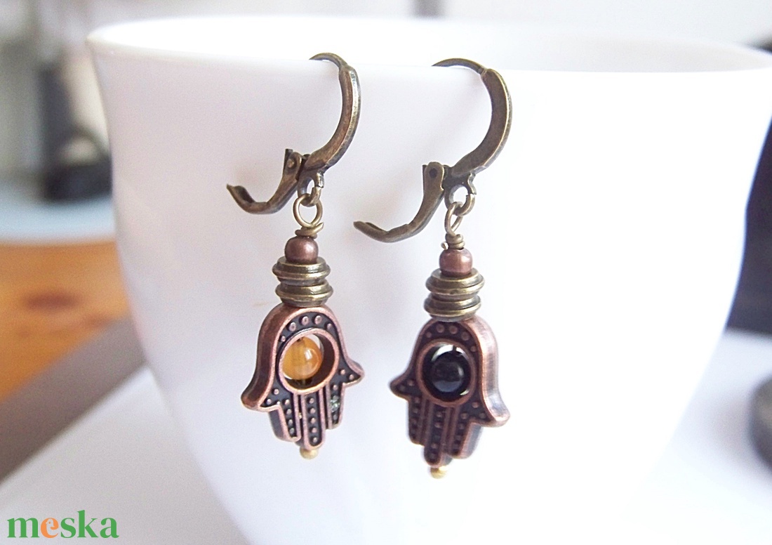 Hamsa keze :) - bronz fülbevaló - ékszer - fülbevaló - lógó fülbevaló - Meska.hu Hamsa keze :) - bronz fülbevaló - ékszer - fülbevaló - lógó fülbevaló - Meska.hu