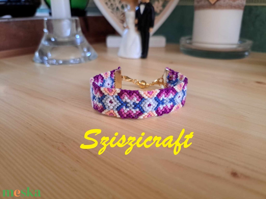 Csomózott karkötő - Naplemente - ékszer - karkötő - fonott karkötő - Meska.hu