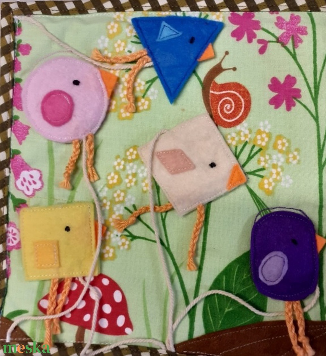 Csendeskönyv  oldal -formás madarak - játék & sport - textilkönyv & babakönyv - Meska.hu