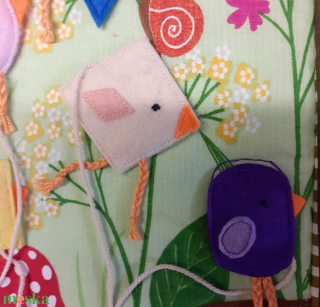 Csendeskönyv  oldal -formás madarak - játék & sport - textilkönyv & babakönyv - Meska.hu