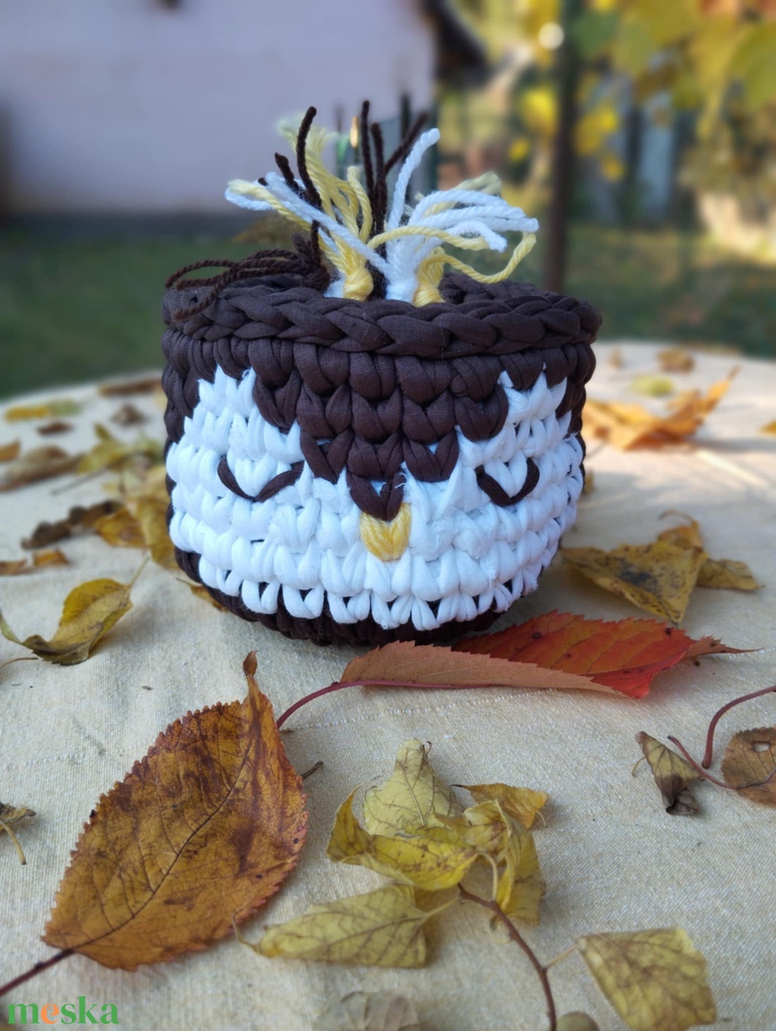 Horgolt tartó - otthon & életmód - dekoráció - asztal és polc dekoráció - horgolt & csipketerítő - Meska.hu