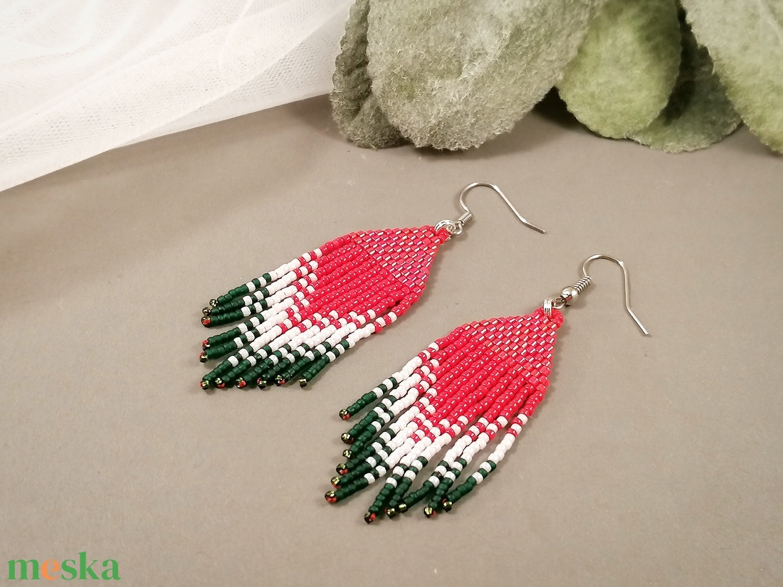 Niagara fülbevaló magyar színekben  - ékszer - fülbevaló - lógó fülbevaló - Meska.hu