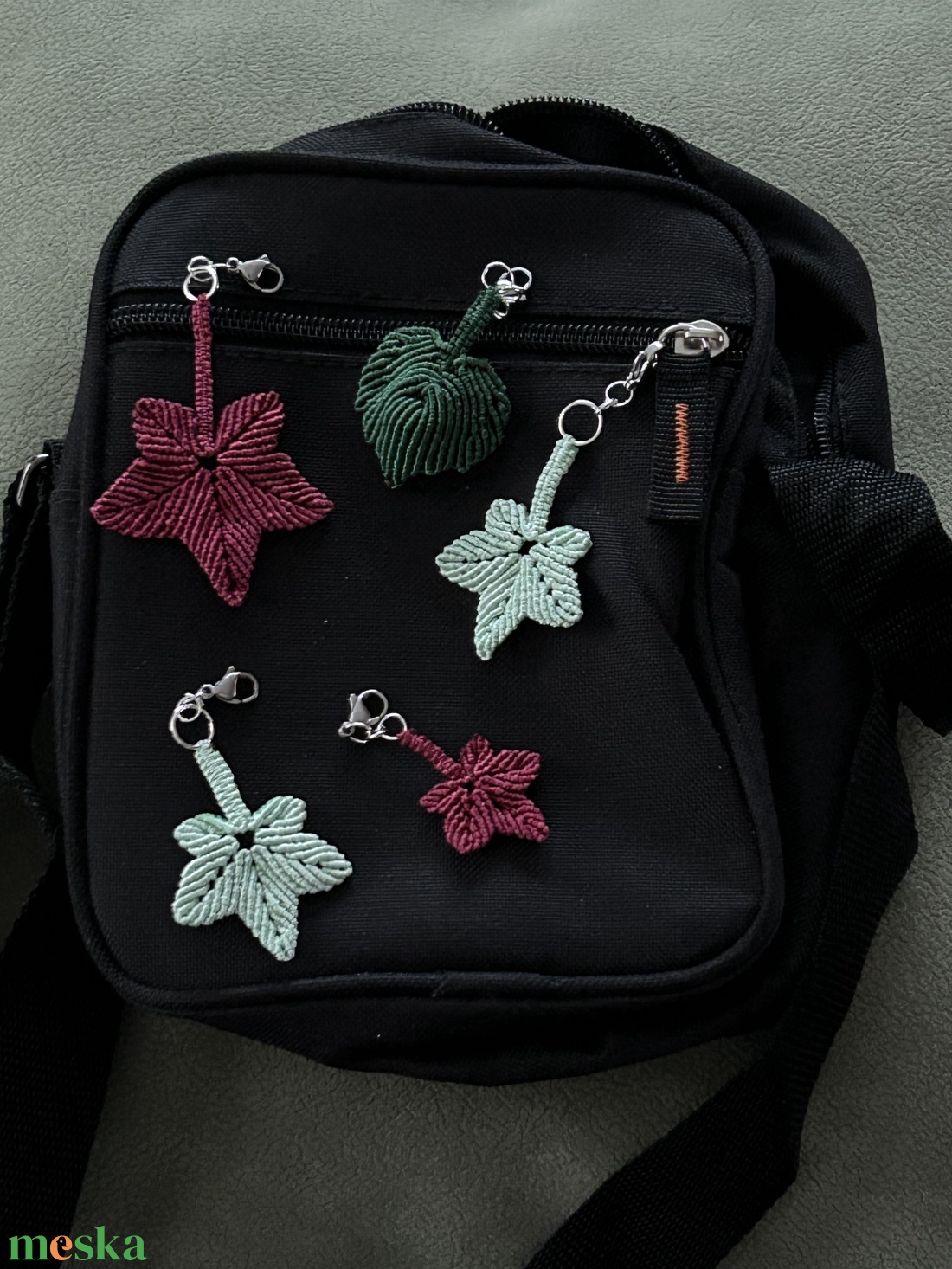 levélkés kulcstartó/táskadísz - táska & tok - kulcstartó & táskadísz - táskadísz - Meska.hu