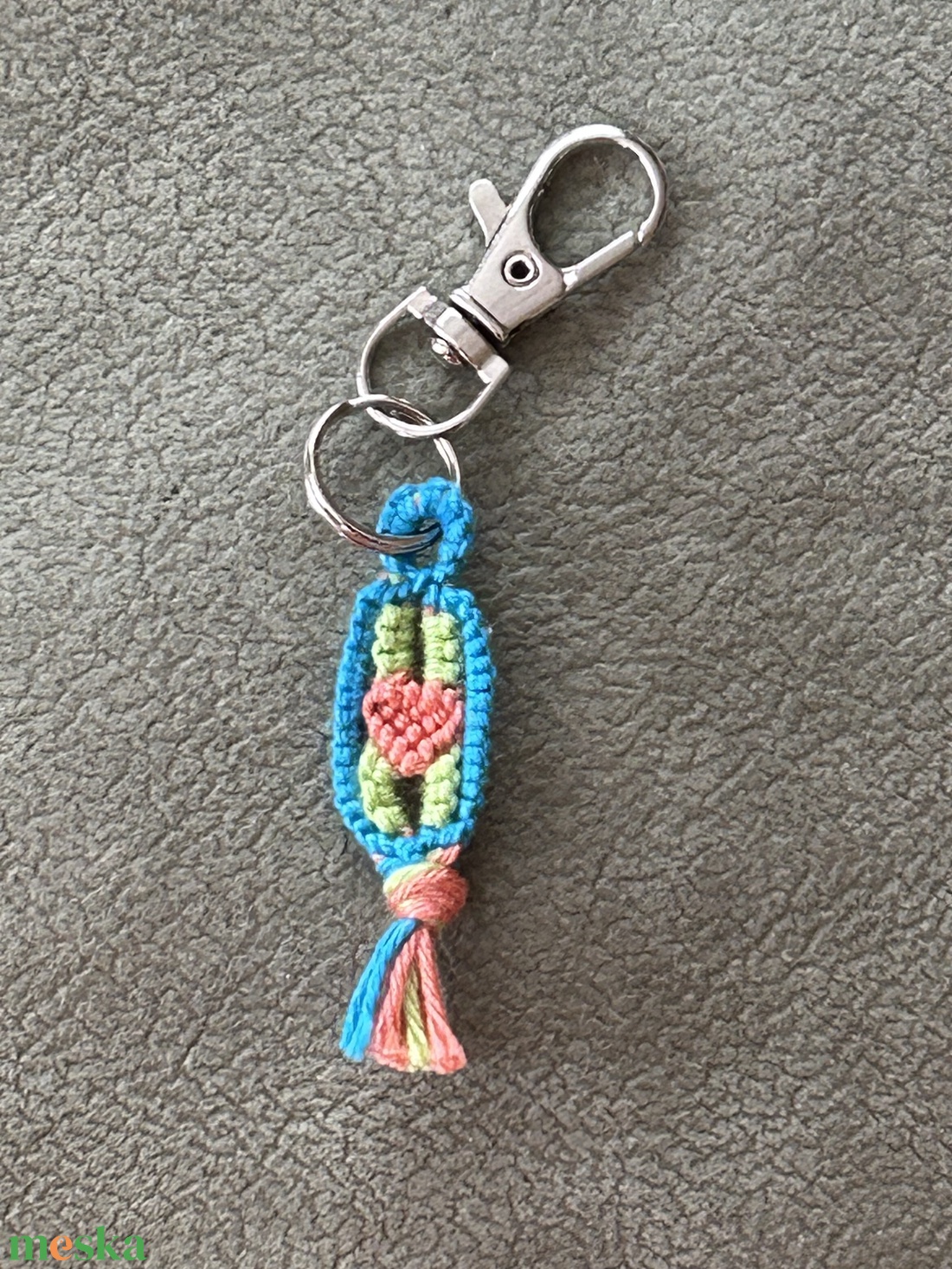 virágos/szíves mini táskadísz - táska & tok - kulcstartó & táskadísz - táskadísz - Meska.hu