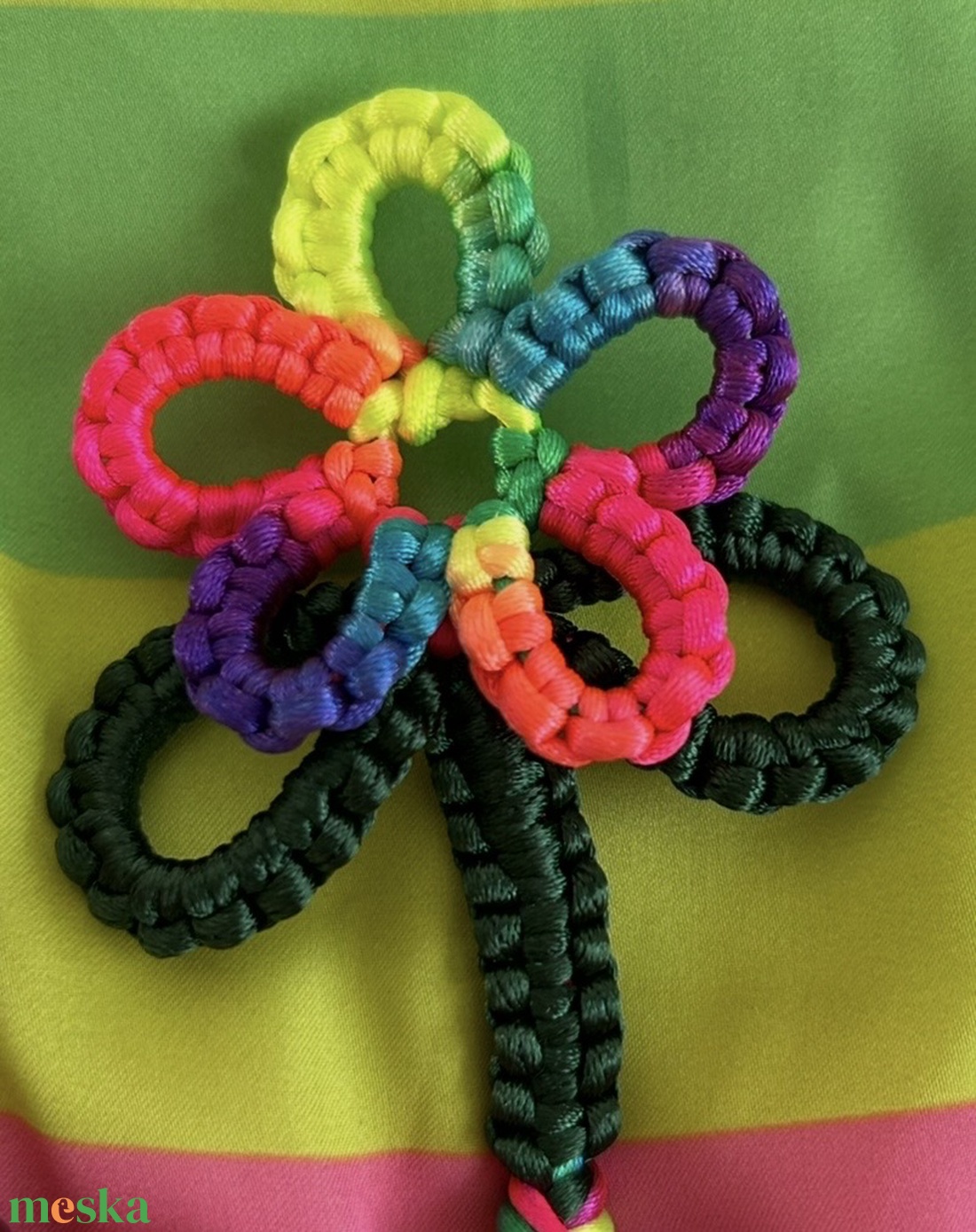 színes virág táskadísz - táska & tok - kulcstartó & táskadísz - táskadísz - Meska.hu