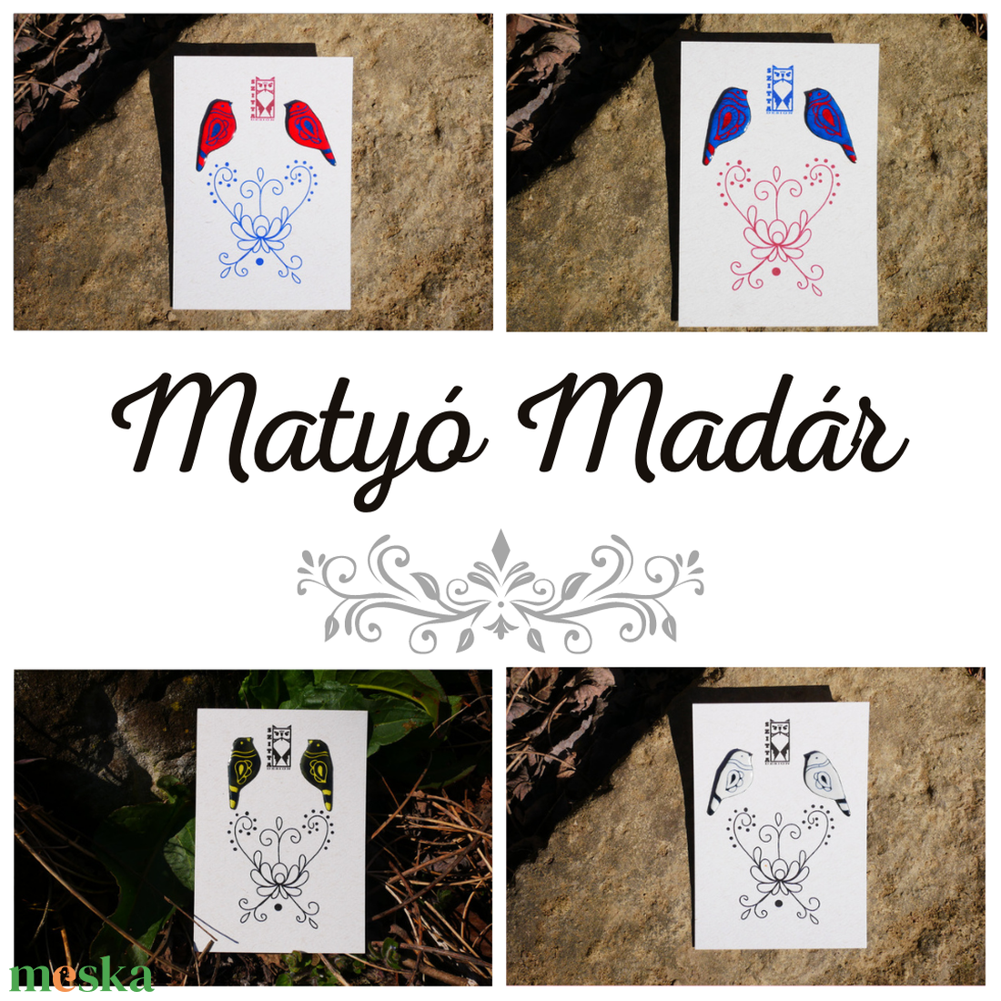 Piros-kék Matyó Madár - ékszer - fülbevaló - pötty fülbevaló - Meska.hu Piros-kék Matyó Madár - ékszer - fülbevaló - pötty fülbevaló - Meska.hu