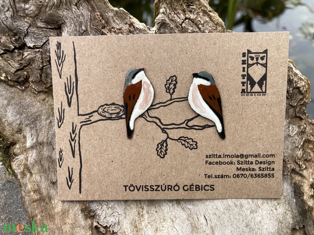 Tövisszúró gébics tűzzománc fülbevaló - ékszer - fülbevaló - lógó fülbevaló - Meska.hu Tövisszúró gébics tűzzománc fülbevaló - ékszer - fülbevaló - lógó fülbevaló - Meska.hu