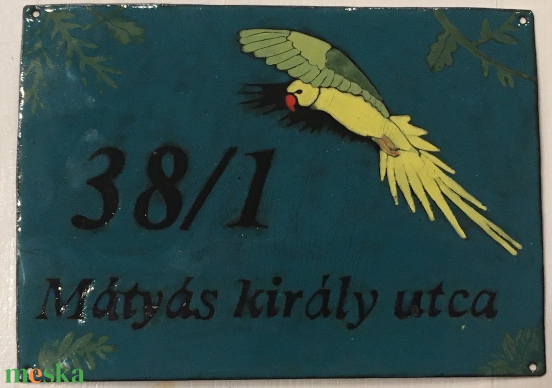 Madaras tűzzománc házszámtábla - otthon & életmód - ház & kert - házszám - Meska.hu