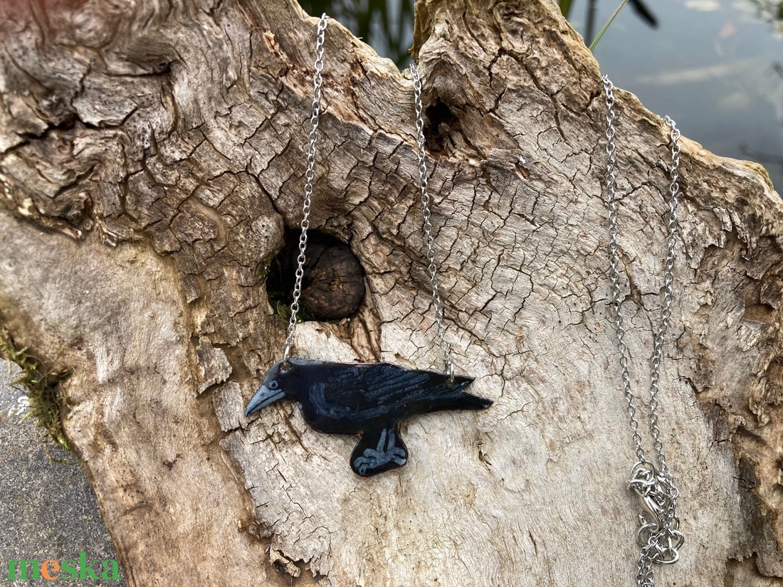 Holló tűzzománc nyaklánc - ékszer - nyaklánc - medálos nyaklánc - Meska.hu Holló tűzzománc nyaklánc - ékszer - nyaklánc - medálos nyaklánc - Meska.hu