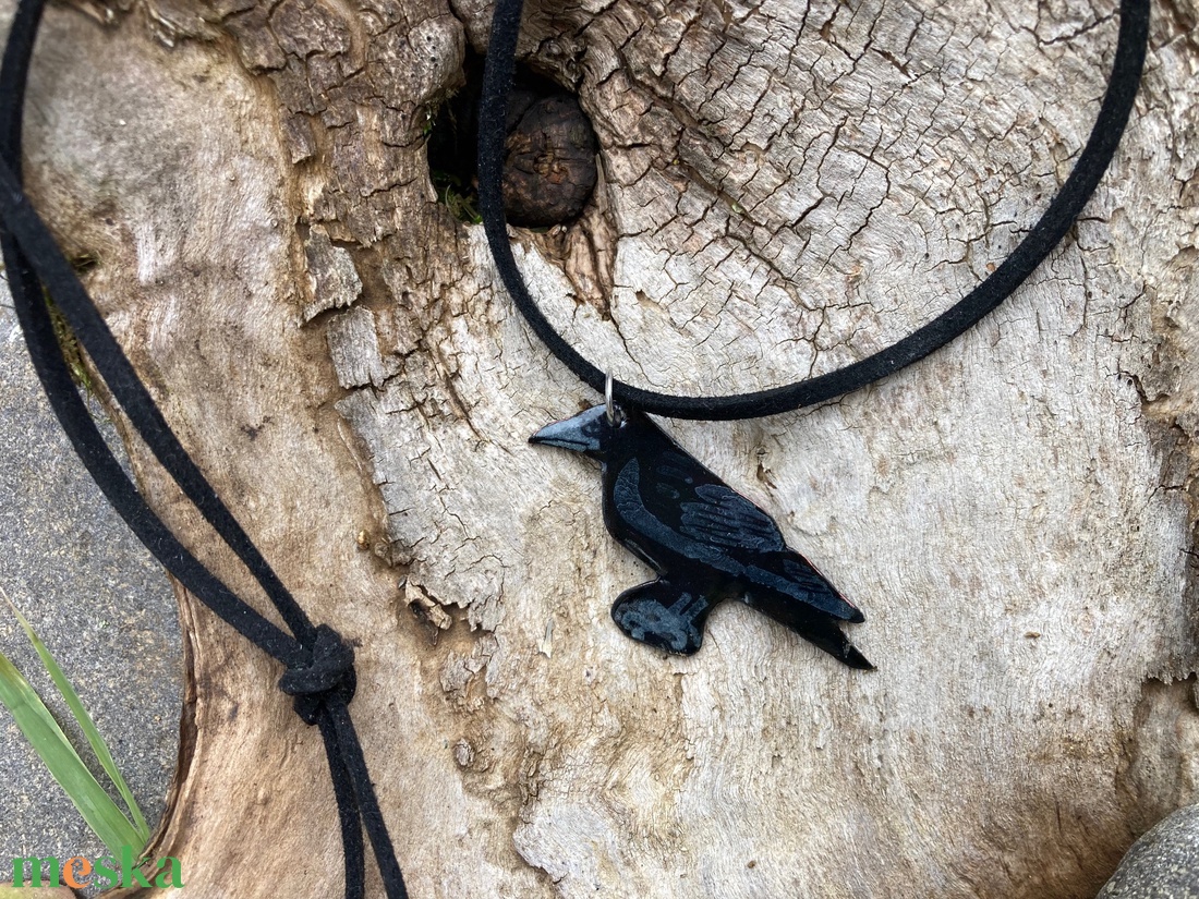 Holló tűzzománc nyaklánc - ékszer - nyaklánc - medálos nyaklánc - Meska.hu Holló tűzzománc nyaklánc - ékszer - nyaklánc - medálos nyaklánc - Meska.hu