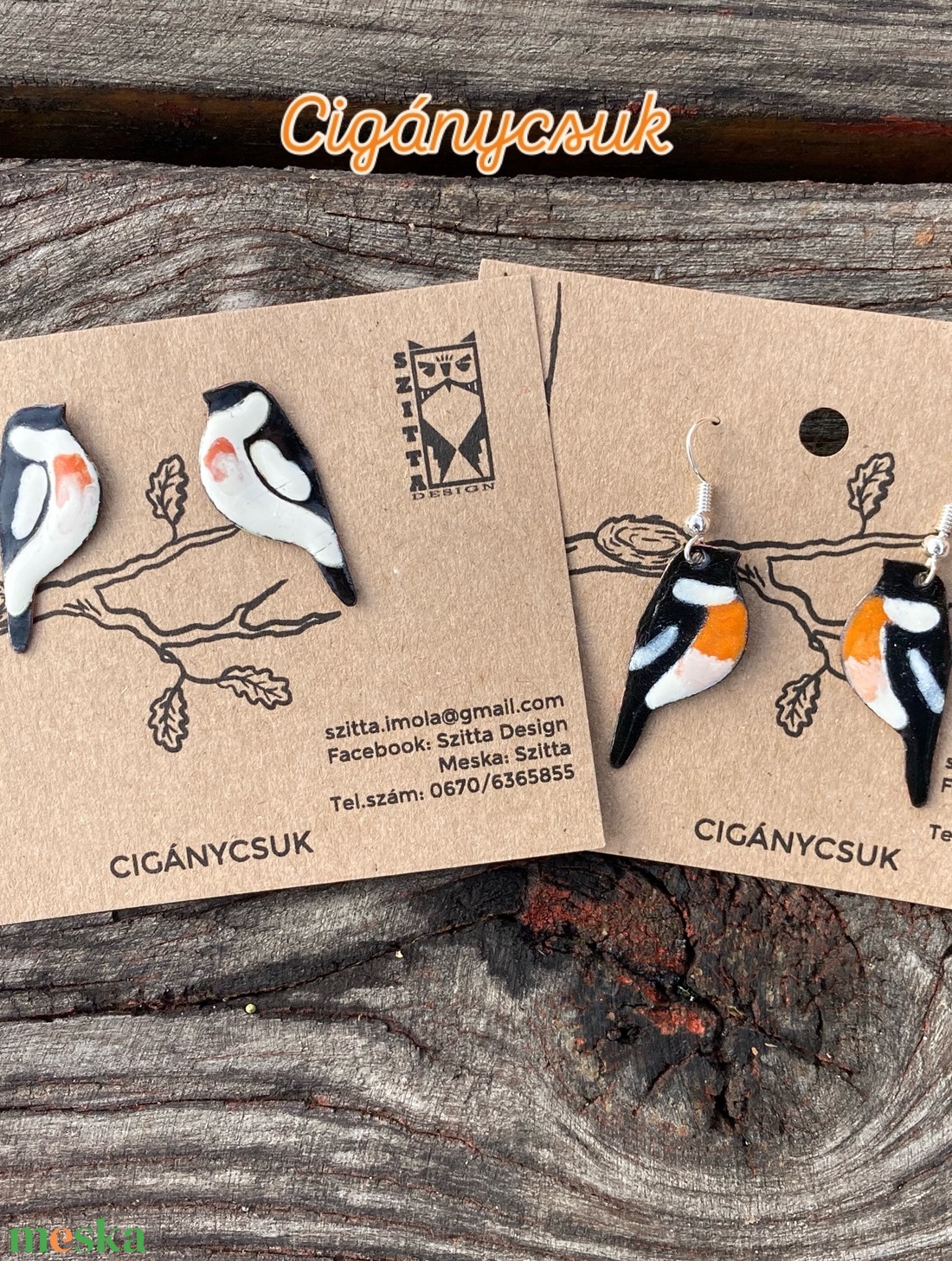 Cigánycsuk tűzzománc fülbevaló - ékszer - fülbevaló - lógó fülbevaló - Meska.hu