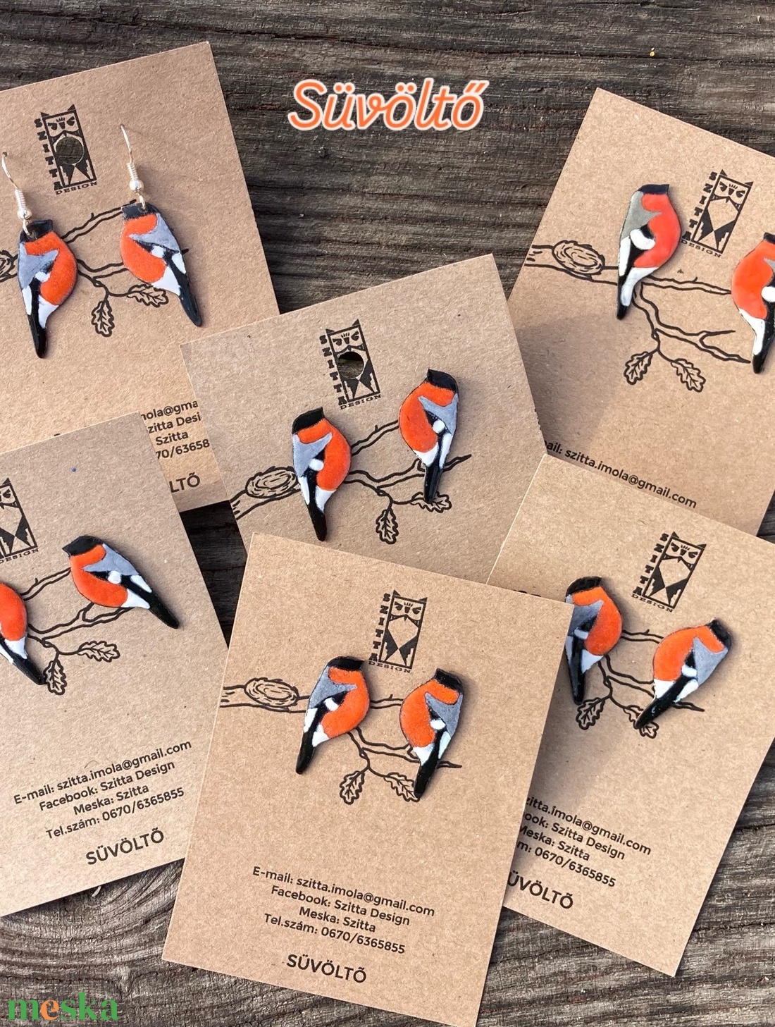 Süvöltő tűzzománc fülbevaló - ékszer - fülbevaló - lógó fülbevaló - Meska.hu