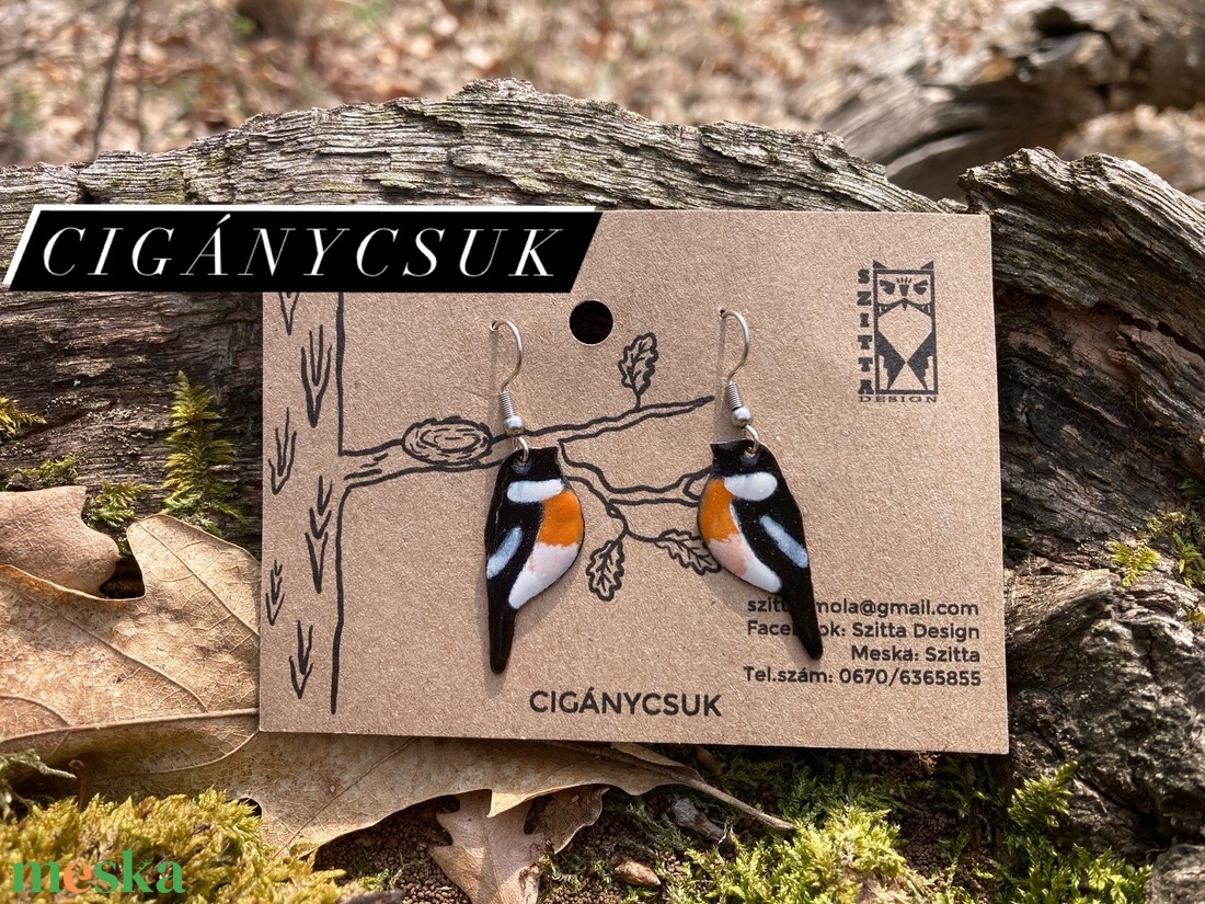 Cigánycsuk tűzzománc fülbevaló - ékszer - fülbevaló - lógó fülbevaló - Meska.hu