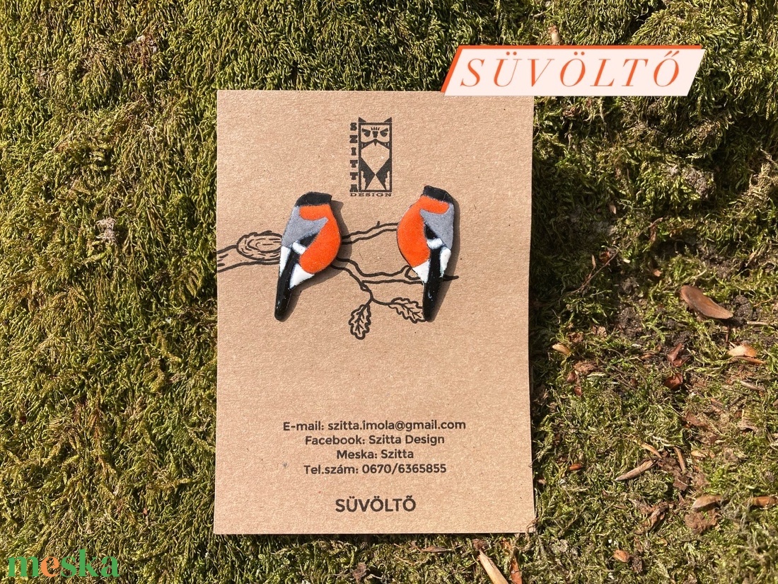 Süvöltő tűzzománc fülbevaló - ékszer - fülbevaló - lógó fülbevaló - Meska.hu