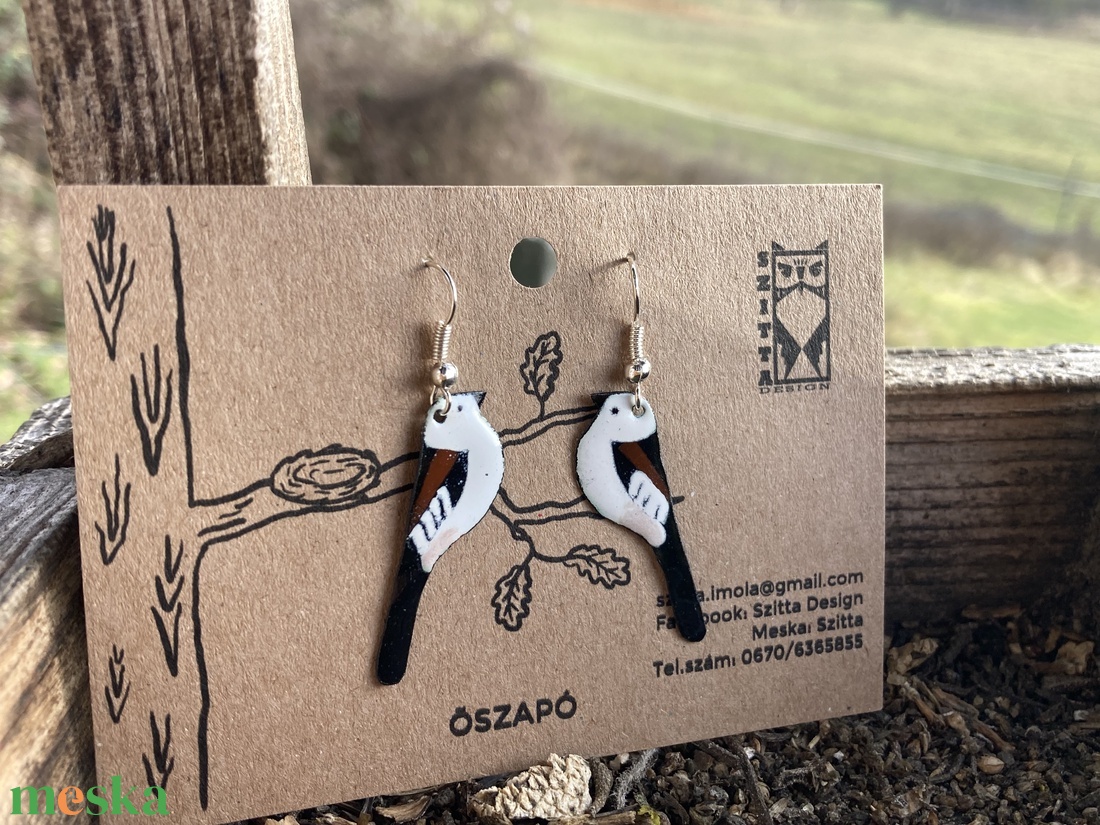 Őszapó tűzzománc fülbevaló - ékszer - fülbevaló - lógó fülbevaló - Meska.hu