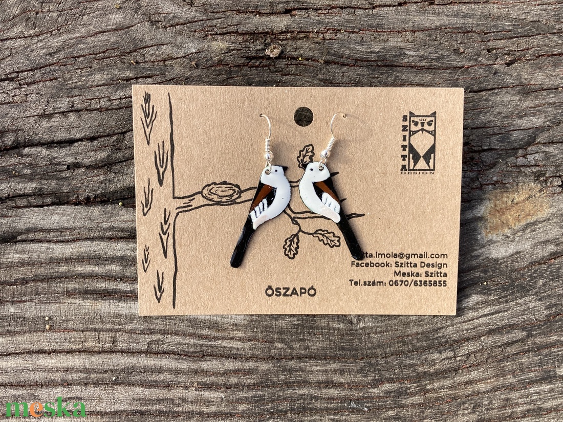 Őszapó tűzzománc fülbevaló - ékszer - fülbevaló - lógó fülbevaló - Meska.hu