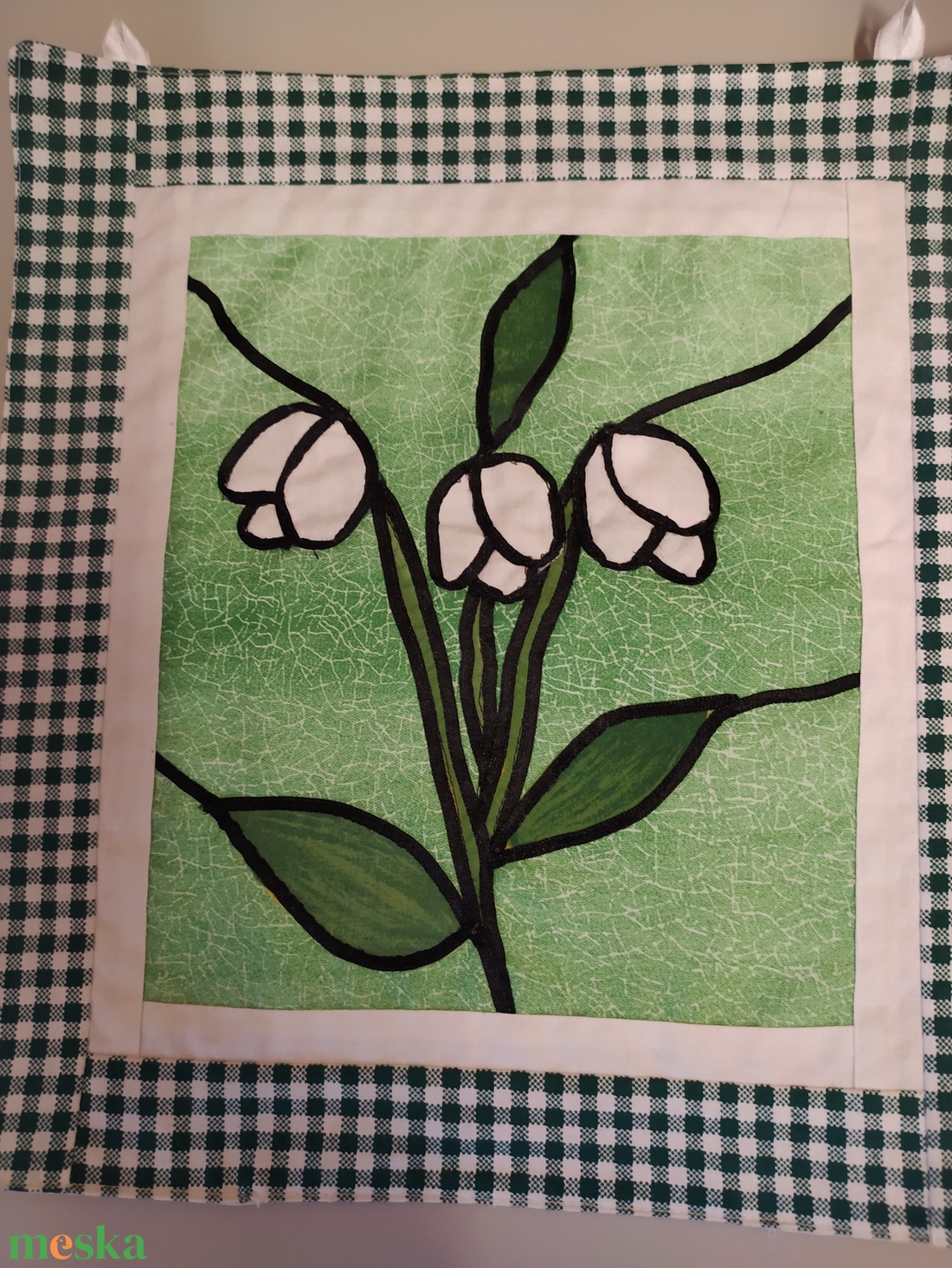 Patchwork falikép, hóvirágos - otthon & életmód - dekoráció - fali és függő dekoráció - falra akasztható dekor - Meska.hu Patchwork falikép, hóvirágos - otthon & életmód - dekoráció - fali és függő dekoráció - falra akasztható dekor - Meska.hu