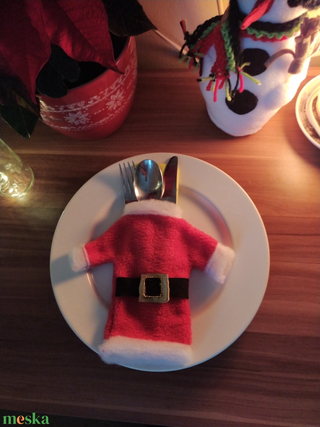 2 db-os Mikulás kabát evőeszköz tartó szett - karácsony - mikulás - mikulás beltéri dekoráció - Meska.hu