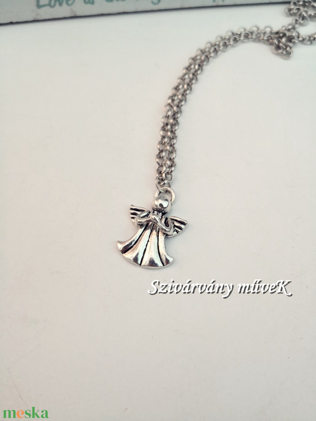 Antik ezüst színű lánc, angyal medállal -  - Meska.hu Antik ezüst színű lánc, angyal medállal -  - Meska.hu