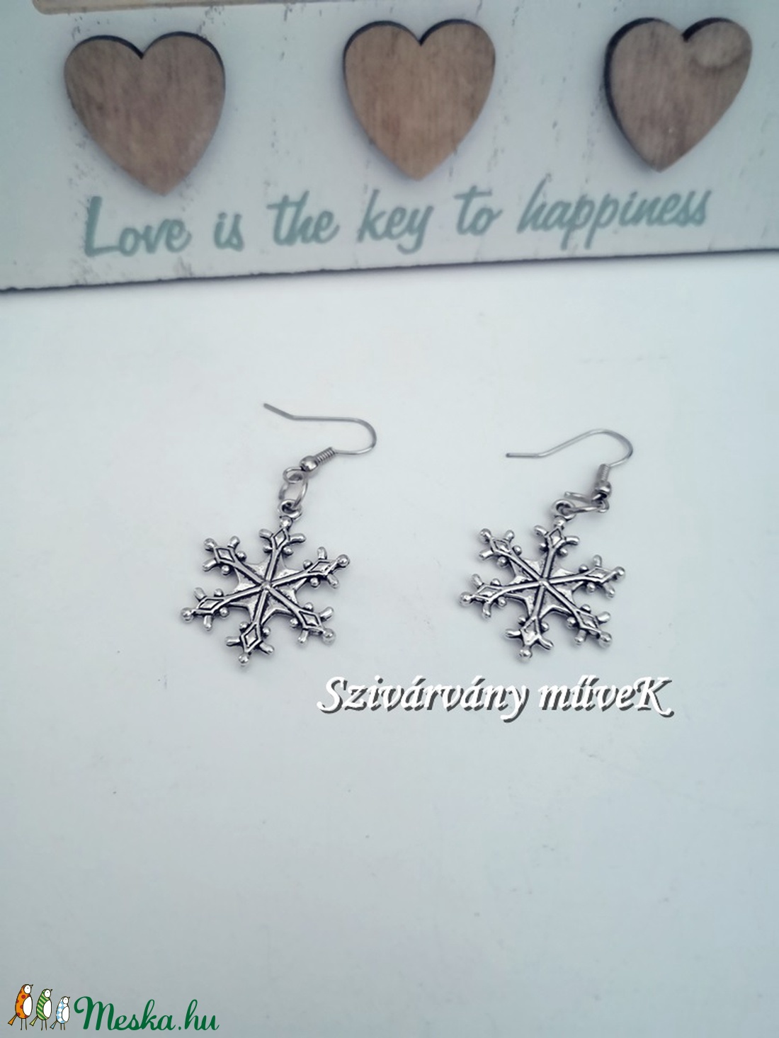 Hókristály fülbevaló - nagy -  - Meska.hu