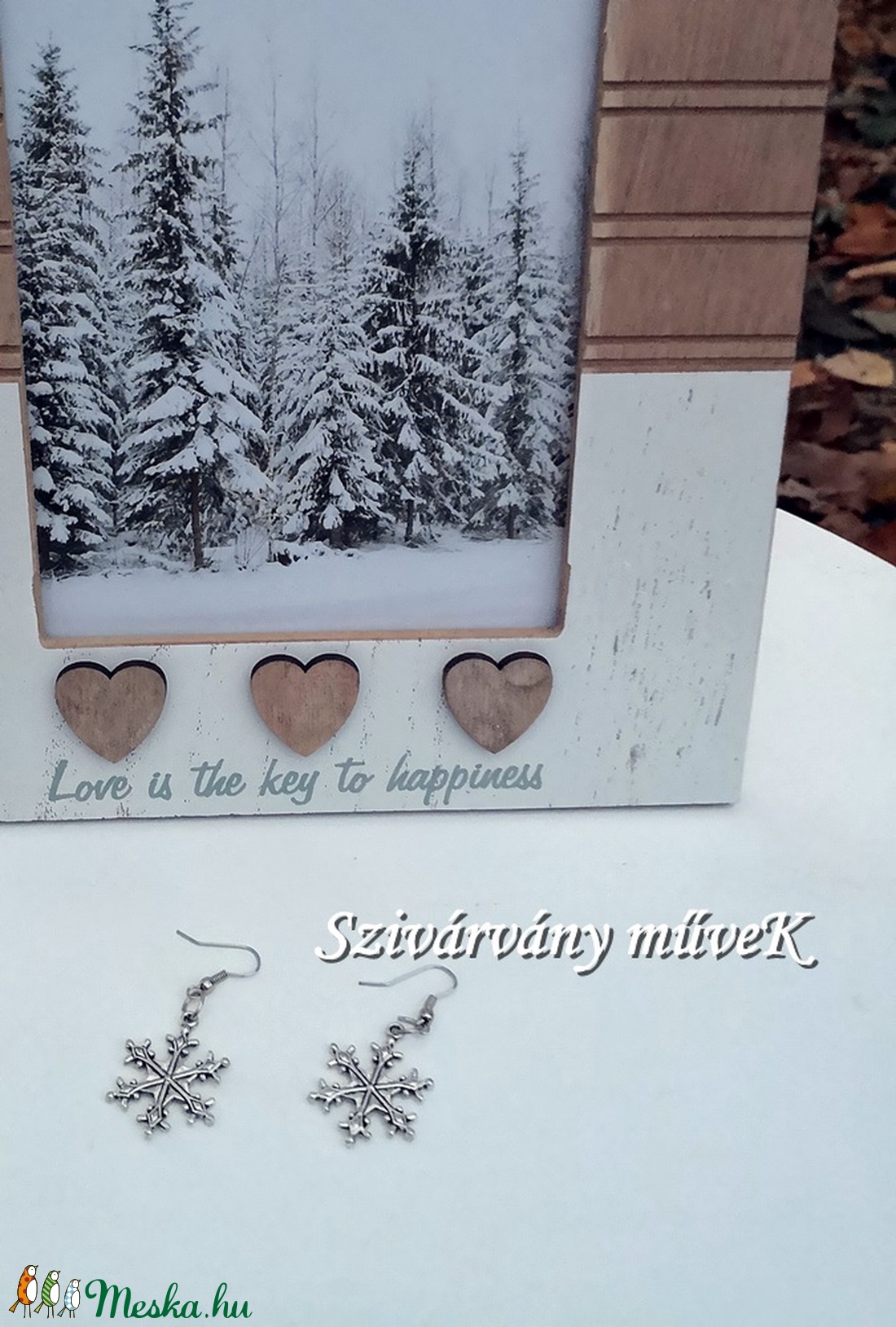 Hókristály fülbevaló - nagy -  - Meska.hu