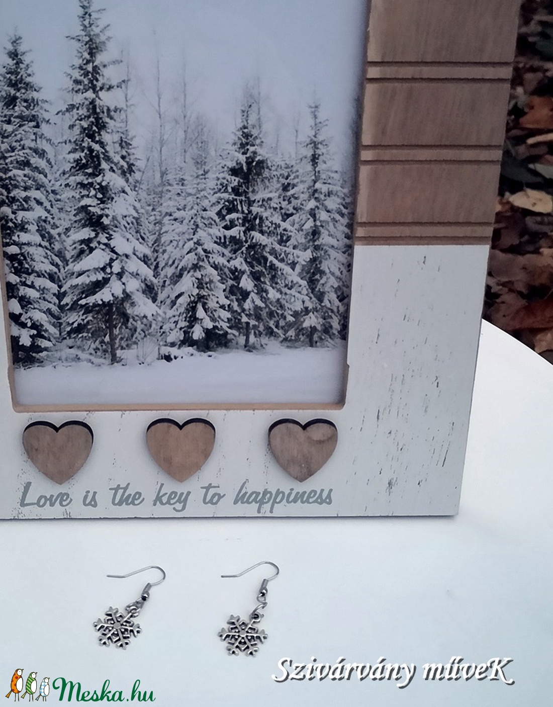 Hókristály fülbevaló - nagy -  - Meska.hu