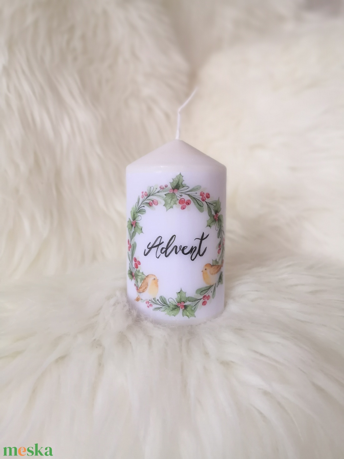 'Advent' kis dekorgyertya - karácsony - adventi díszek - adventi gyertyadíszek és koszorúdíszek - Meska.hu