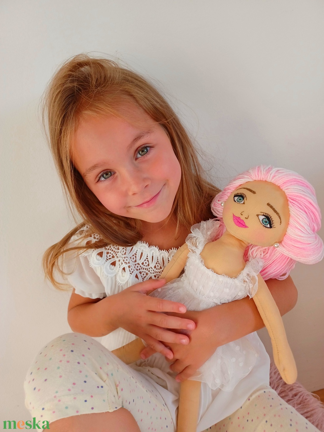 Rózsa Panni 46 cm-es baba - játék & sport - baba & babaház - öltöztethető baba - Meska.hu