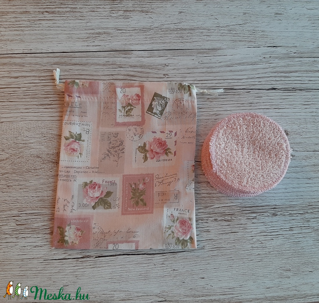 NoWaste sminklemosó korong,10 db-os, ajándék zsákkal, rózsaszín bélyegmintás pamutvászonból - - Meska.hu NoWaste sminklemosó korong,10 db-os, ajándék zsákkal, rózsaszín bélyegmintás pamutvászonból - - Meska.hu