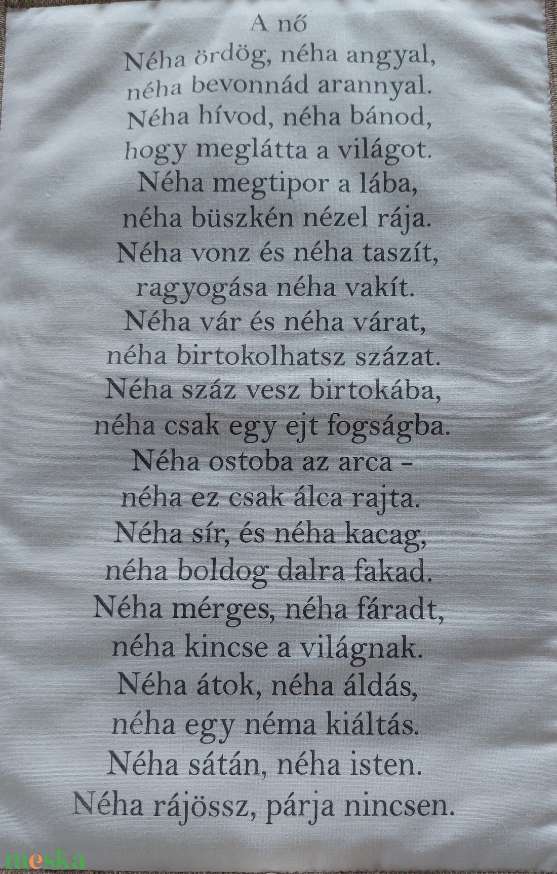 Bézs keretben textilkép,horgolt csipkével díszítve,transzfer felirattal, Vintage stílusban - otthon & lakás - dekoráció - kép & falikép - vászonkép - Meska.hu