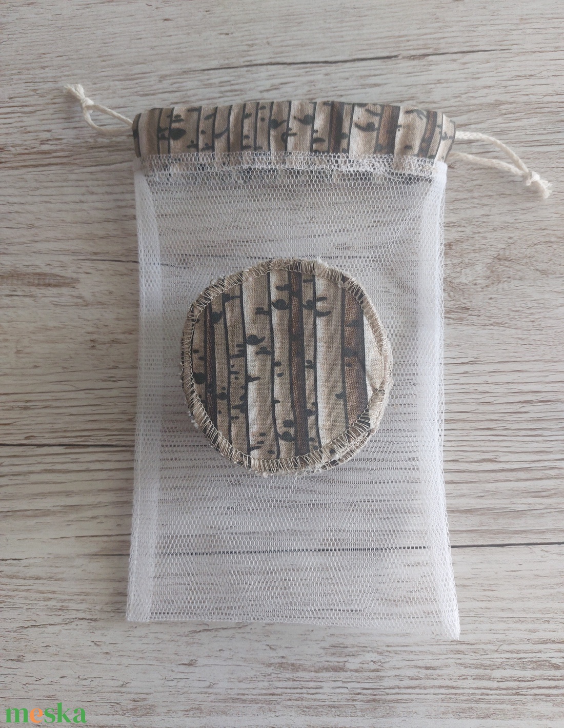 Arclemosó,arctisztitó korong, sminklemosó korong,10 db-os, ajándék zsákkal,bambuszmintás pamutvászonból - szépségápolás - arcápolás - arctisztító korong - Meska.hu