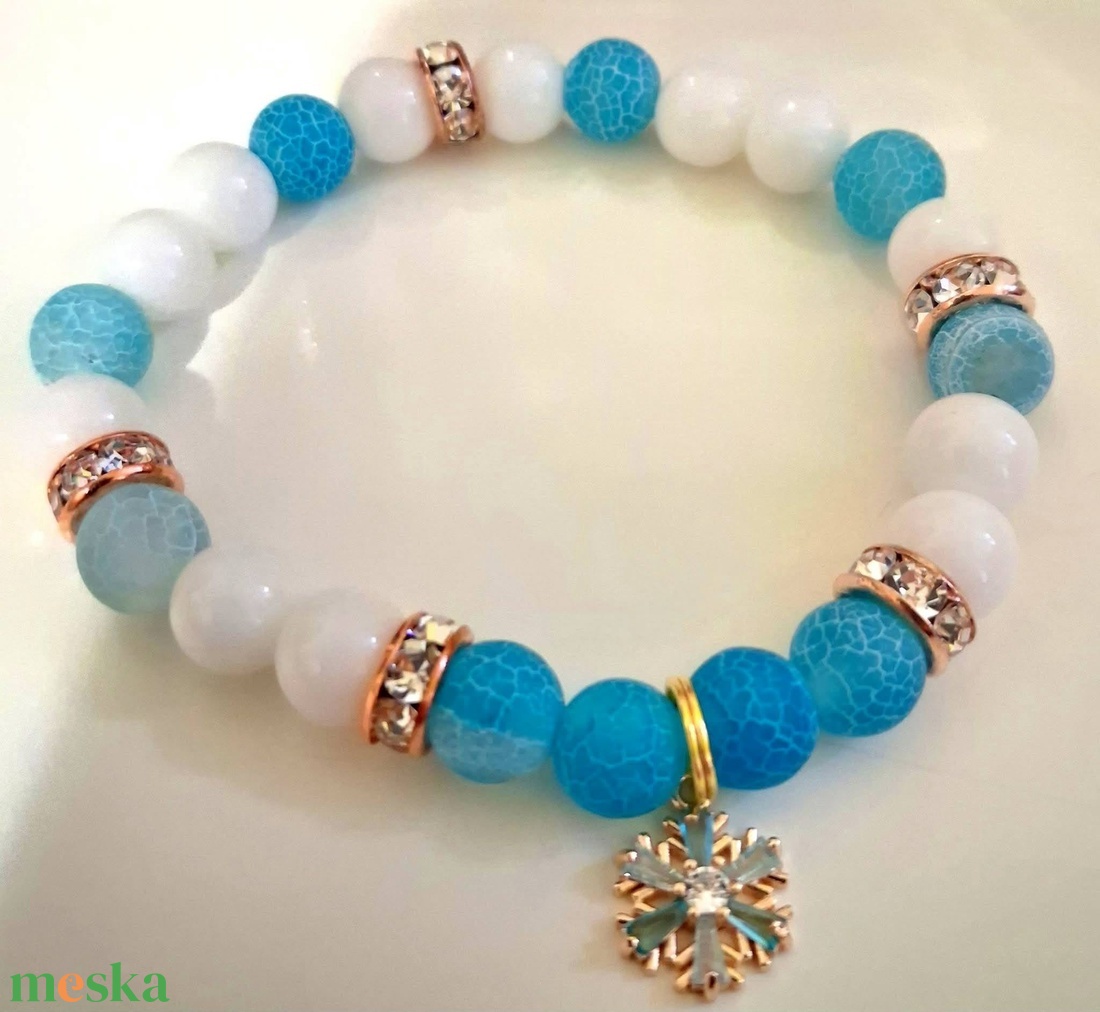 Tél kékje Ásványkarkötő - ékszer - karkötő - ásványkarkötő - Meska.hu