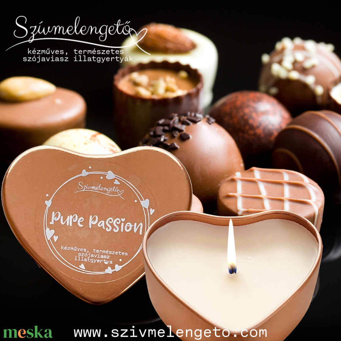 Bonbon praliné noisettes mogyorós praliné illatú szójagyertya - otthon & életmód - gyertya, illat, aroma - gyertya - Meska.hu