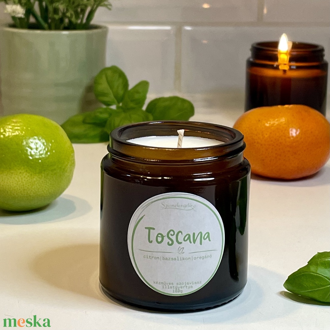 Toscana - citrus és fűszernövény illatú szójagyertya - otthon & életmód - gyertya, illat, aroma - gyertya - Meska.hu