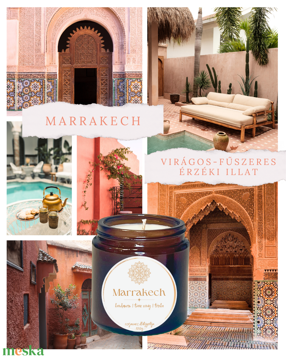 Marrakech- virágos-fűszeres illatú szójagyertya - otthon & életmód - gyertya, illat, aroma - gyertya - Meska.hu