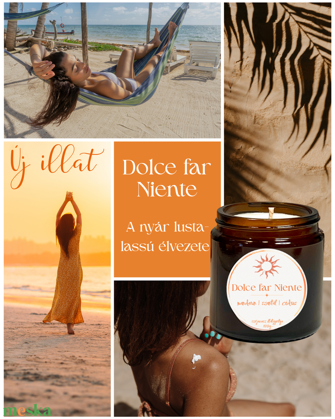 Dolce far Niente - Édes semmittevés szójagyertya - otthon & életmód - gyertya, illat, aroma - gyertya - Meska.hu