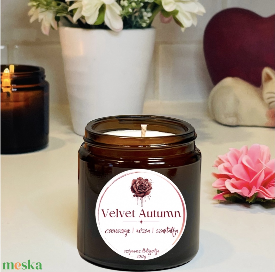 Velvet Autumn - rózsa-cseresznye illatú szójagyertya - otthon & életmód - gyertya, illat, aroma - gyertya - Meska.hu Velvet Autumn - rózsa-cseresznye illatú szójagyertya - otthon & életmód - gyertya, illat, aroma - gyertya - Meska.hu
