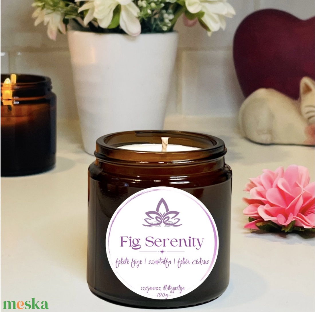 Fig Serenity - füge-szantál illatú szójagyertya - otthon & életmód - gyertya, illat, aroma - gyertya - Meska.hu