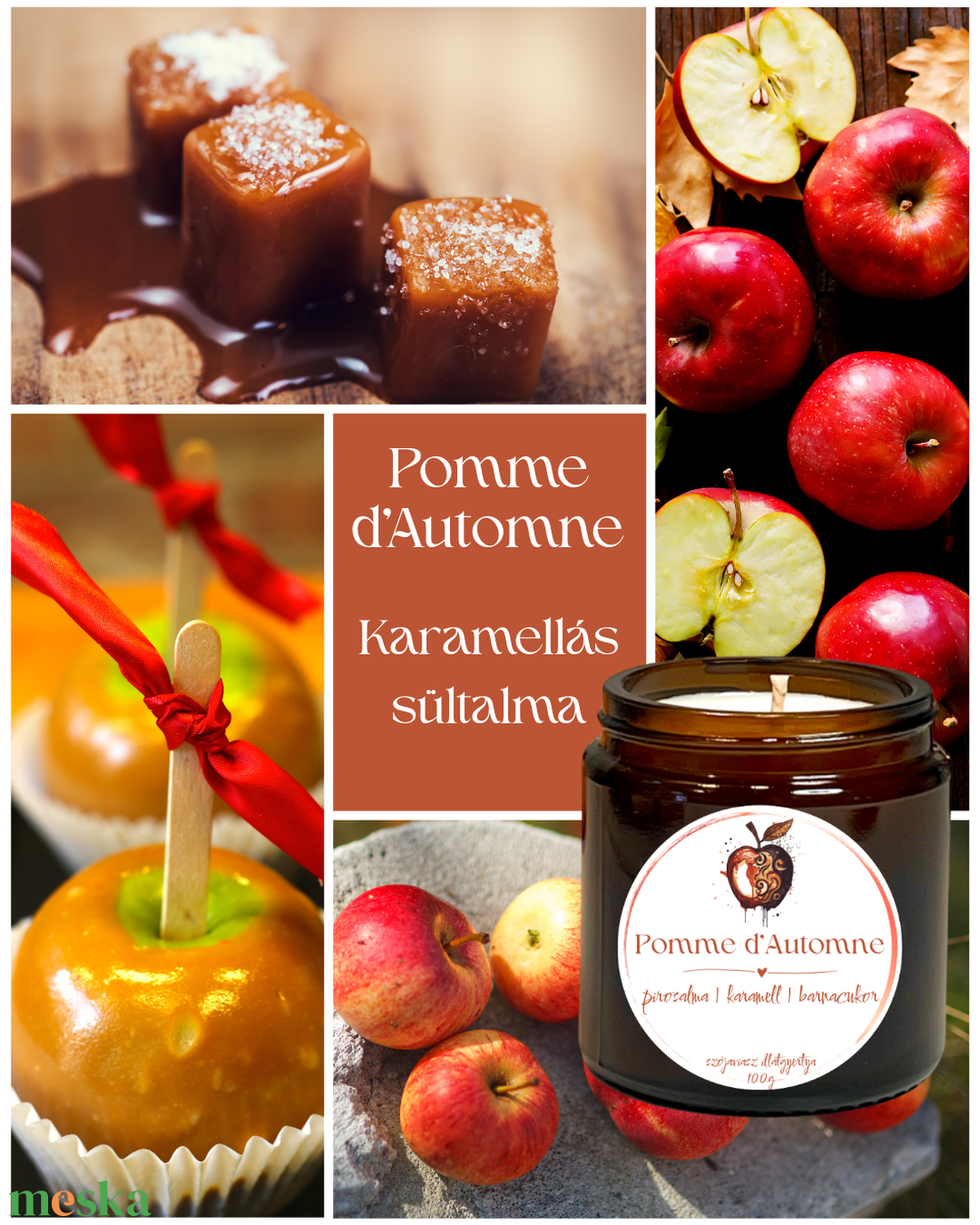 Pomme d'Automne szójagyertya - karamellás sült alma illattal - otthon & életmód - gyertya, illat, aroma - gyertya - Meska.hu Pomme d'Automne szójagyertya - karamellás sült alma illattal - otthon & életmód - gyertya, illat, aroma - gyertya - Meska.hu
