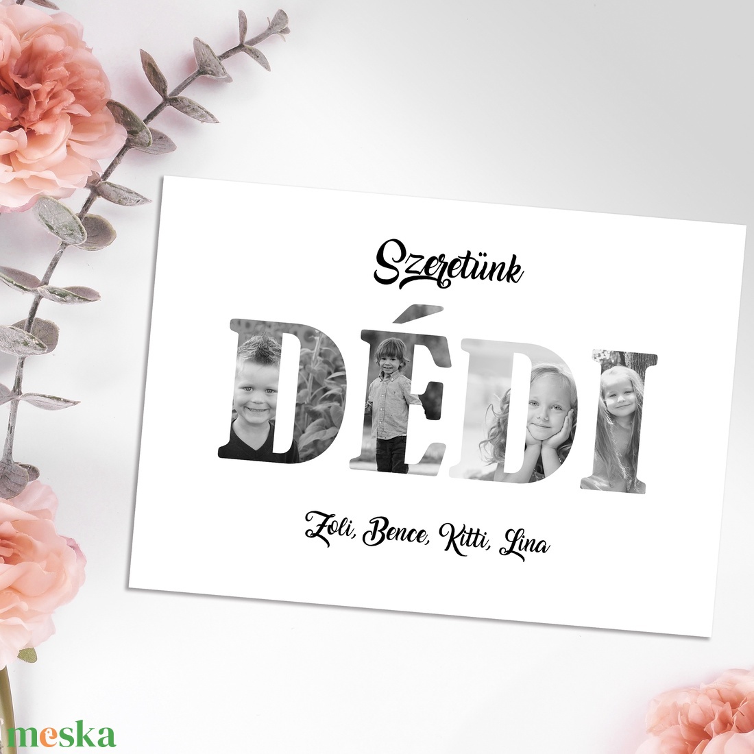 Szeretünk DÉDI! Fekete-fehér grafika saját fotókkal (digitálisan, fotópapíron vagy keretezve A/4) - művészet - grafika & illusztráció - digitális - Meska.hu