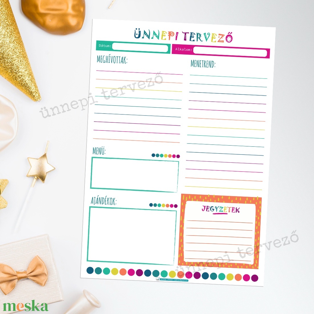 Orvosi időpontok tervező, lista - szivárványos színek (digitális termék vagy papírra nyomtatva) - otthon & lakás - papír írószer - naptár & tervező - Meska.hu