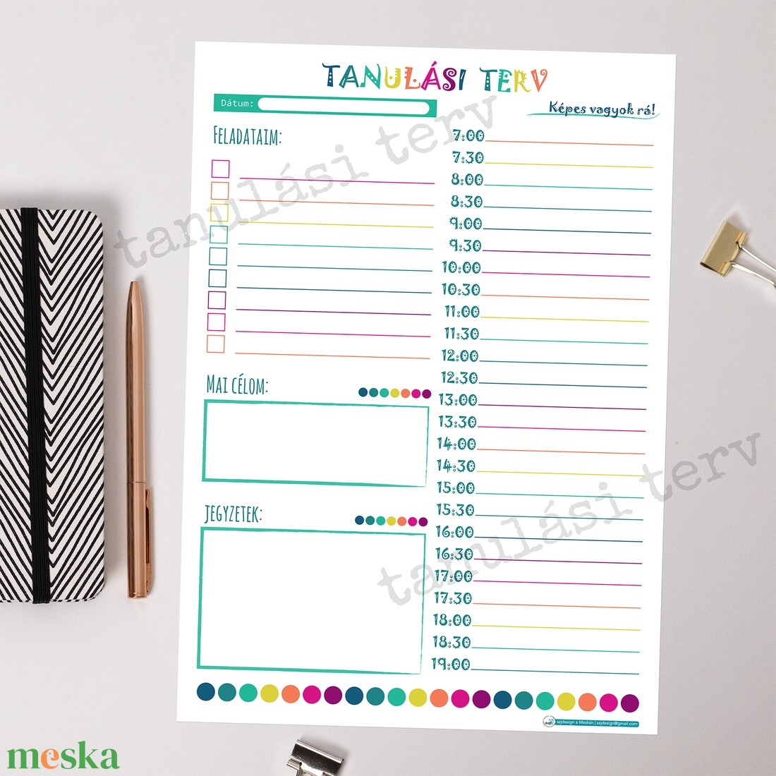 Orvosi időpontok tervező, lista - szivárványos színek (digitális termék vagy papírra nyomtatva) - otthon & lakás - papír írószer - naptár & tervező - Meska.hu
