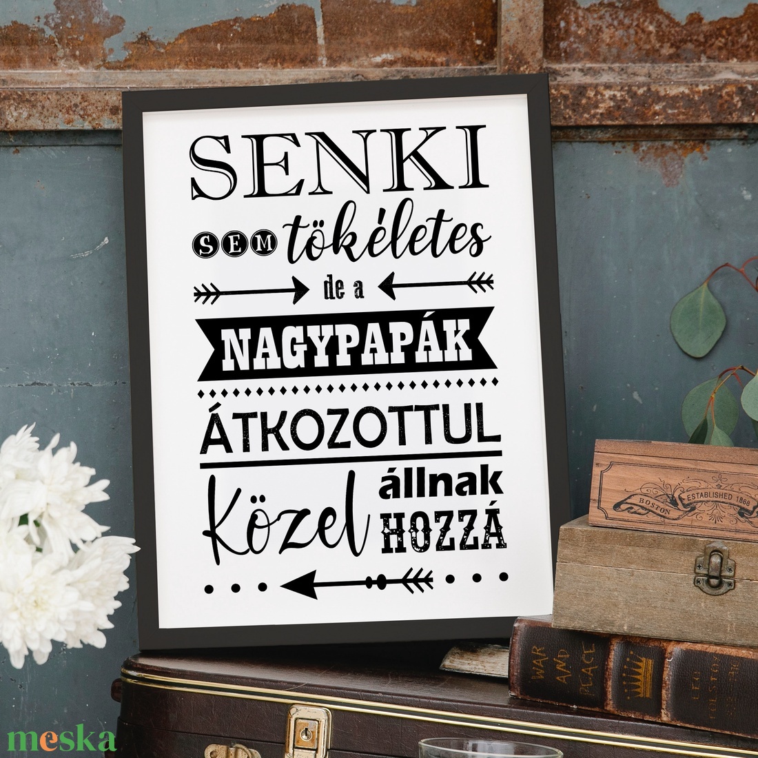 Keresztapának ajándék grafika A/4-es méretben (fotópapírra nyomtatva vagy keretezve) vicces szöveggel akciós termékkép 1