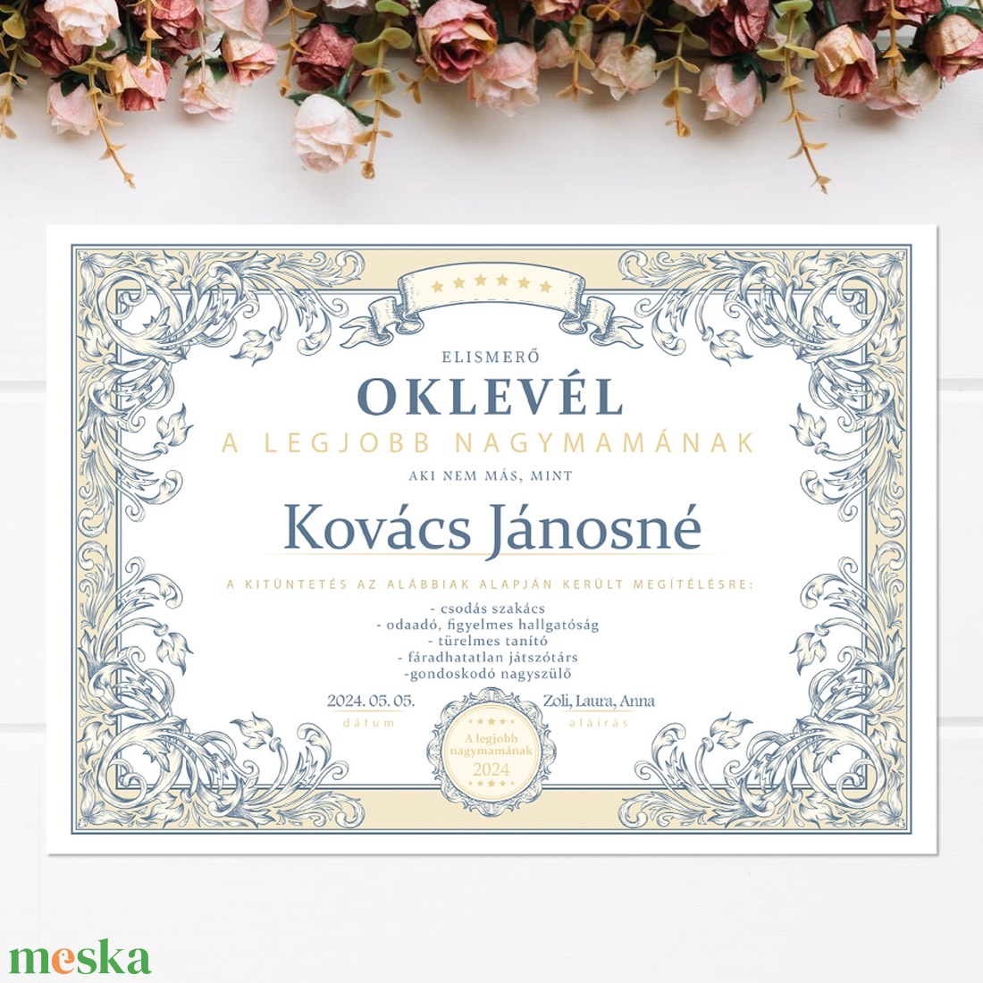 Gyönyörű oklevél a legjobb nagymamának! Anyák napi ajándék, digitálisan vagy fotópapírra, akár keretezve is! - művészet - grafika & illusztráció - digitális - Meska.hu Gyönyörű oklevél a legjobb nagymamának! Anyák napi ajándék, digitálisan vagy fotópapírra, akár keretezve is! - művészet - grafika & illusztráció - digitális - Meska.hu