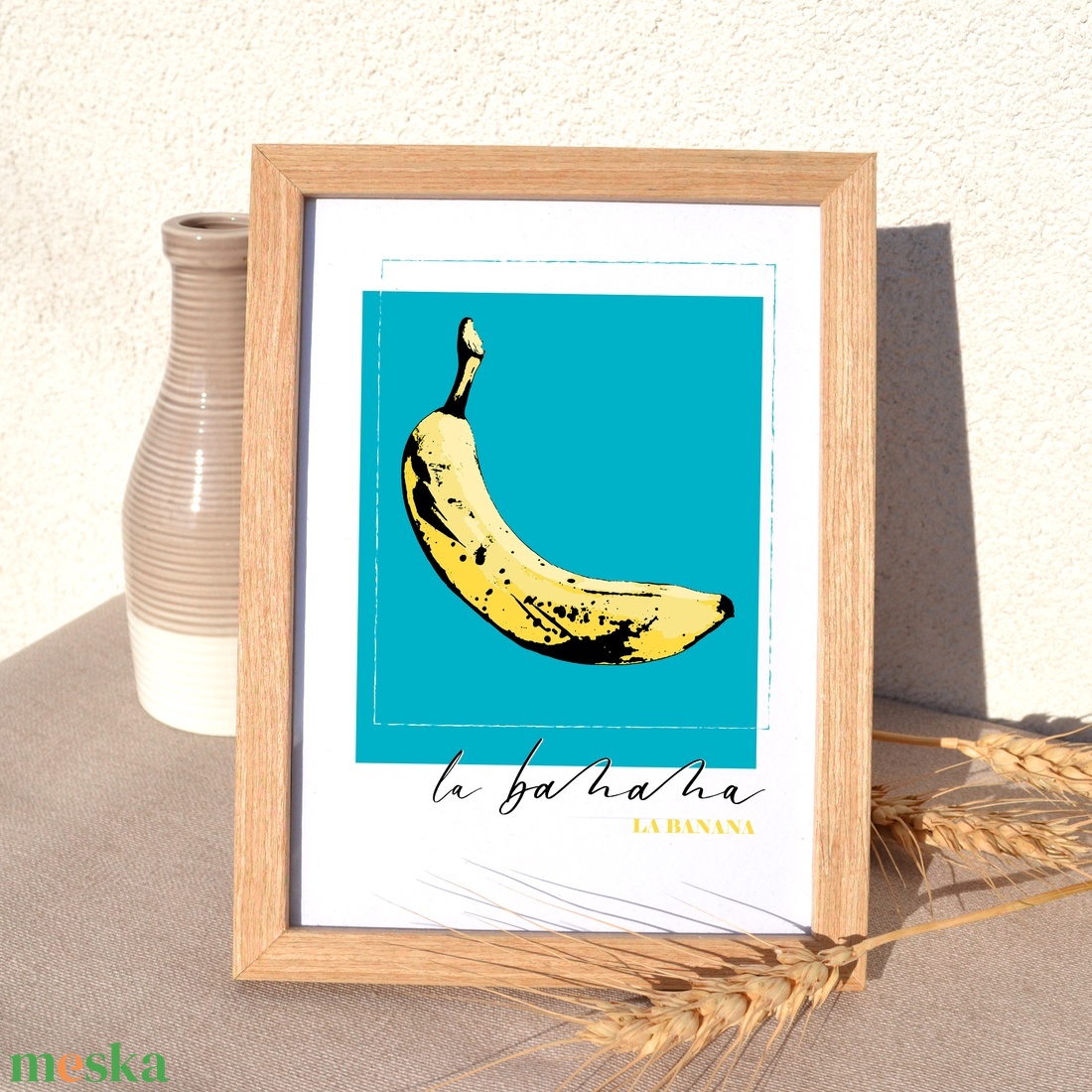 Vidám olasz banános dekorációs print fotópapíron vagy keretezve (A/4) színes pop-art konyhai dekor - otthon & életmód - konyhafelszerelés, tálalás - konyhai dekoráció - konyhai dísz - Meska.hu