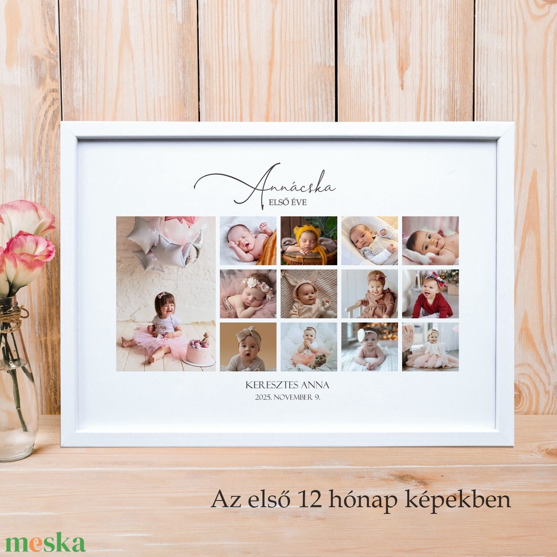 Az első 12 hónap képekben - dekor kép kisbabádról A/4-es méretben (digitálisan vagy fotópapírra nyomtatva, keretezve) - művészet - kollázs - Meska.hu Az első 12 hónap képekben - dekor kép kisbabádról A/4-es méretben (digitálisan vagy fotópapírra nyomtatva, keretezve) - művészet - kollázs - Meska.hu