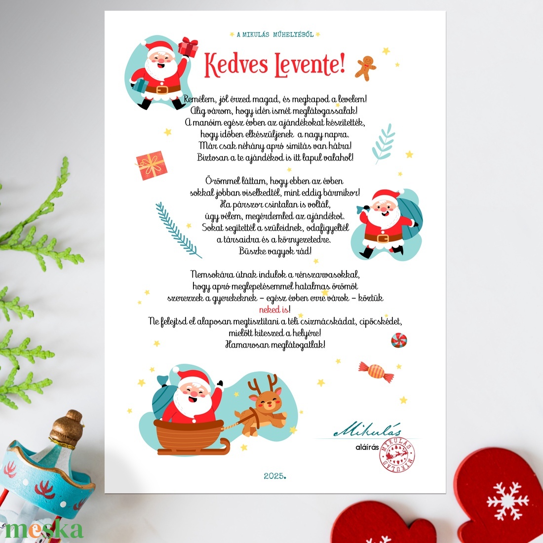 Névre szóló levél a Mikulástól (digitális kép vagy levélpapírra nyomtatva A/4-es méretben) - karácsony - mikulás - mikulás ajándékok - Meska.hu