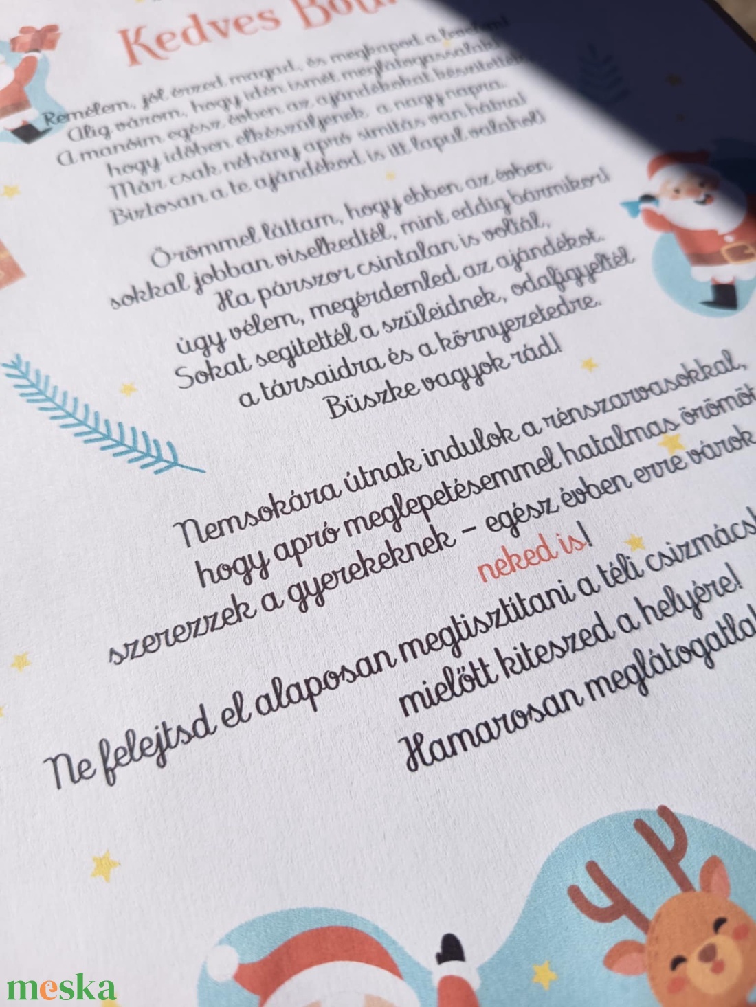 Névre szóló levél a Mikulástól (digitális kép vagy levélpapírra nyomtatva A/4-es méretben) - karácsony - mikulás - mikulás ajándékok - Meska.hu